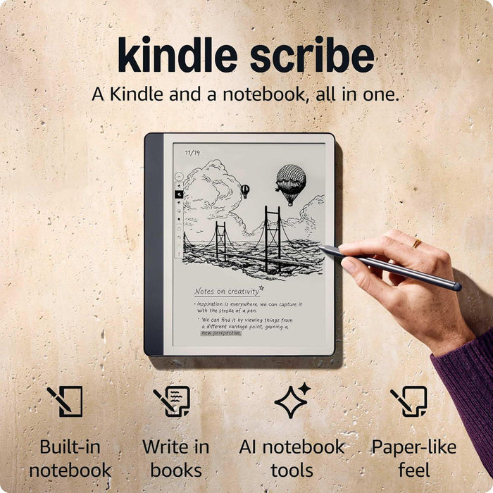 Amazon Kindle Scribe (2024) Reader 32GB - 10.2" - with Premium Pen, Dark Gray