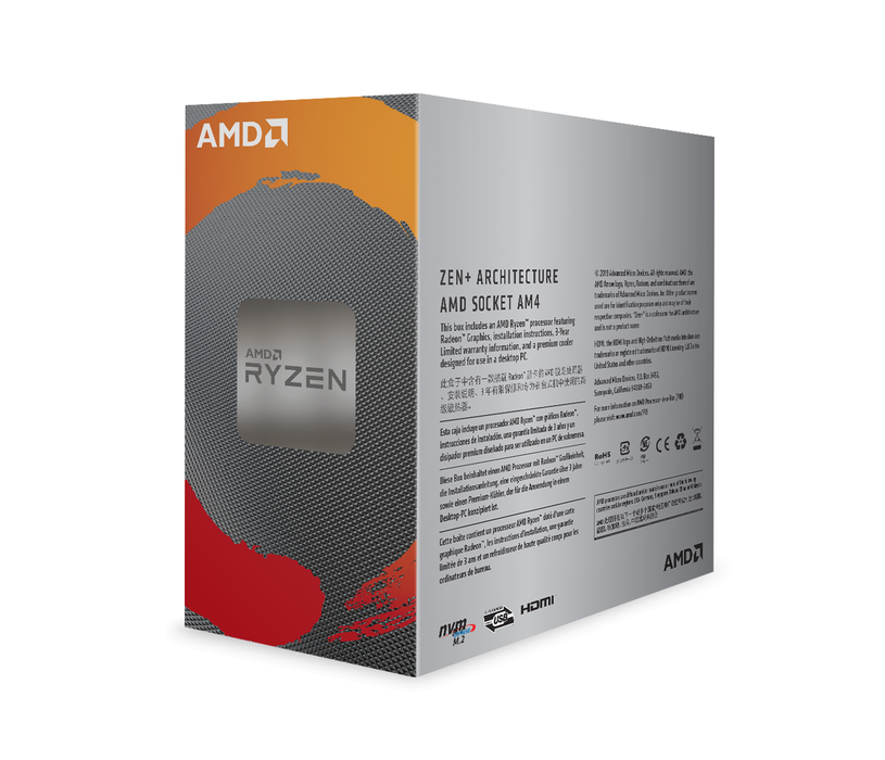 Processor AMD RYZEN 3 3200G, 4-Core, 3.6 GHz, 6MB, 65W, AM4, BOX