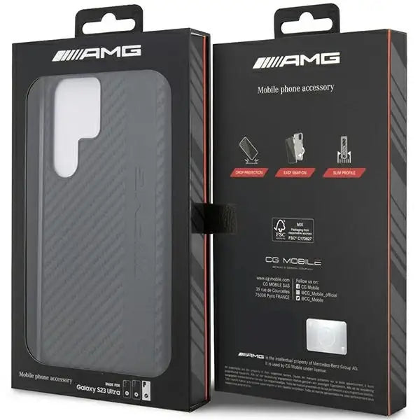 AMG AMHCS23LBLSCA S23 Ultra S918 black/black hardcase Carbon Stripe&Embossed - Cell phone cases and covers<<<HurtelXML