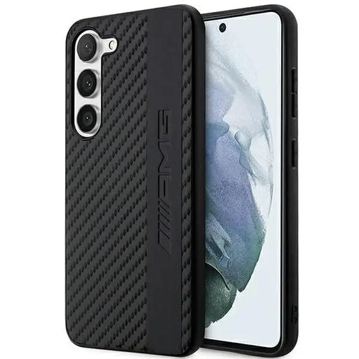 AMG AMHCS23MBLSCA S23+ S916 black/black hardcase Carbon Stripe&Embossed - Cell phone cases and covers<<<HurtelXML