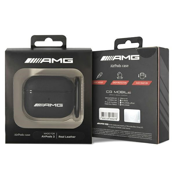 AMG Leather Big Logo case for AirPods 3 - black - Cell phone cases and covers<<<HurtelXML