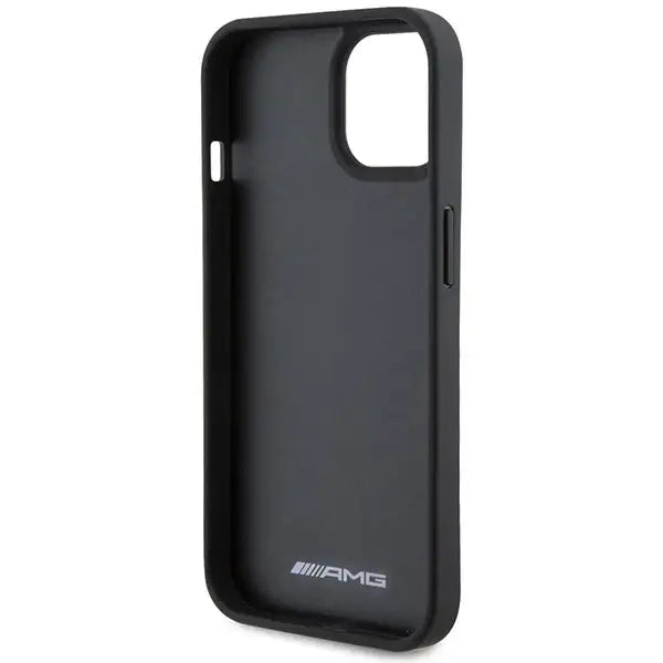AMG Leather Debossed Lines case for iPhone 15 - black - Cell phone cases and covers<<<HurtelXML