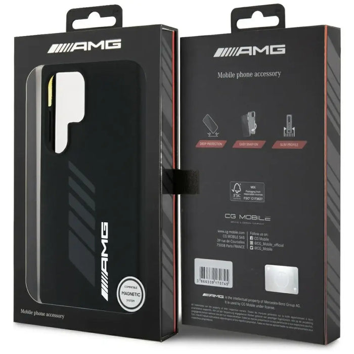 AMG Oversize Rhombs MagSafe Case for Samsung Galaxy S25 Ultra - Black - Cell phone cases and covers<<<HurtelXML