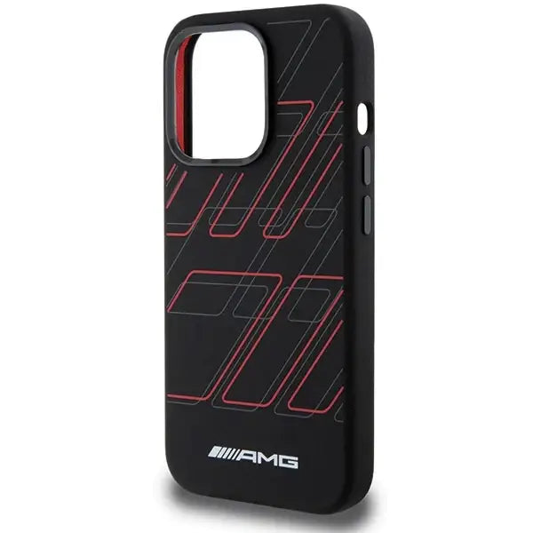 AMG Silicone Large Rhombuses Pattern MagSafe case for iPhone 15 Pro - black - Cell phone cases and covers<<<HurtelXML