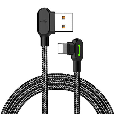 Angle USB Lightning Cable Mcdodo CA-4671 LED 1.2m (Black) - USB to Lightning<<<USB cables<<<GSM Accessories<<<InnproXML