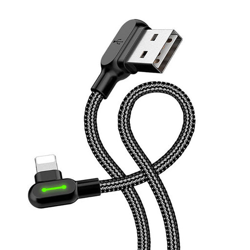 Angle USB Lightning Cable Mcdodo CA-4671 LED 1.2m (Black) - USB to Lightning<<<USB cables<<<GSM Accessories<<<InnproXML