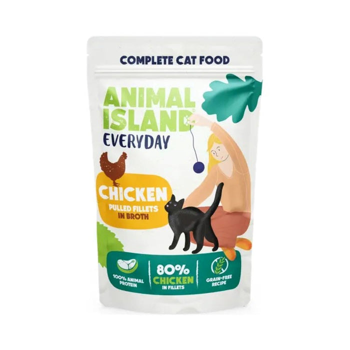 ANIMAL ISLAND Everyday Chicken fillets in broth - wet cat food - 12 x 85g