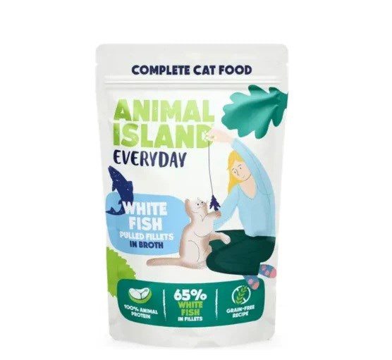 ANIMAL ISLAND White fish in broth - wet cat food - 40x85g