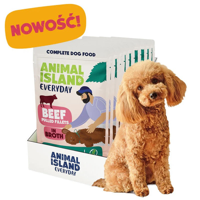 ANIMAL ISLAND Beef Fillets in broth - wet dog food - 10x150g