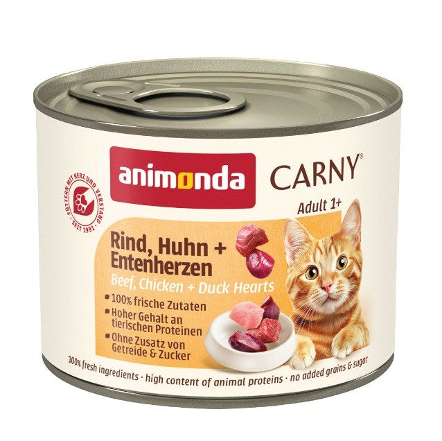 ANIMONDA Carny Adult Beef, chicken and duck hearts - wet cat food - 200g