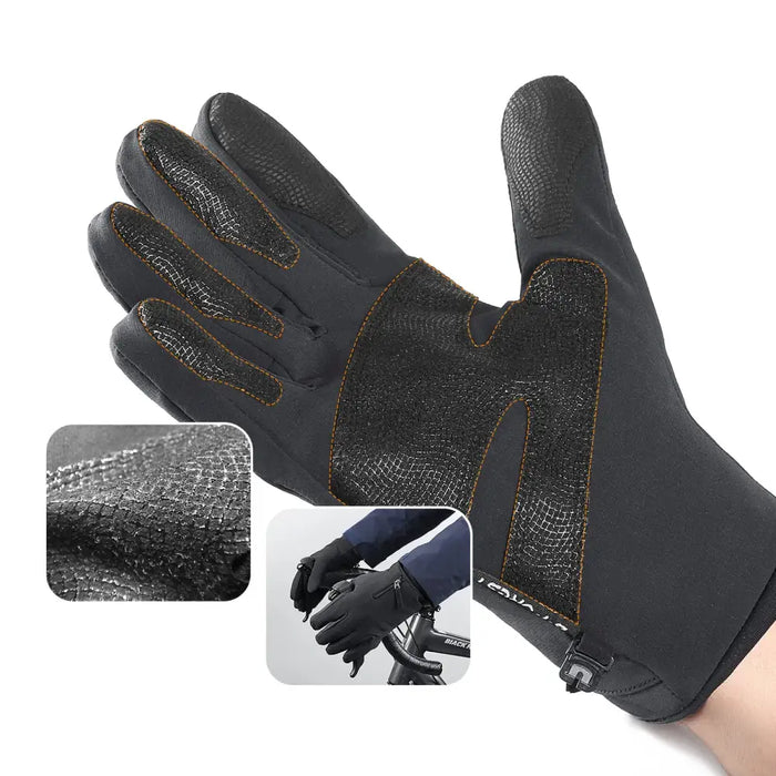 Anti-slip winter phone sports gloves (size XL) - black - Cycling gloves<<<HurtelXML