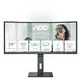 AOC CU34P3CV 34’’ VA WLED Curved 1500R 3440x1440@100Hz 4ms GtG 1ms MPRT 300cd m/2 DCR 3000:1 50M:1 AdaptiveSync
