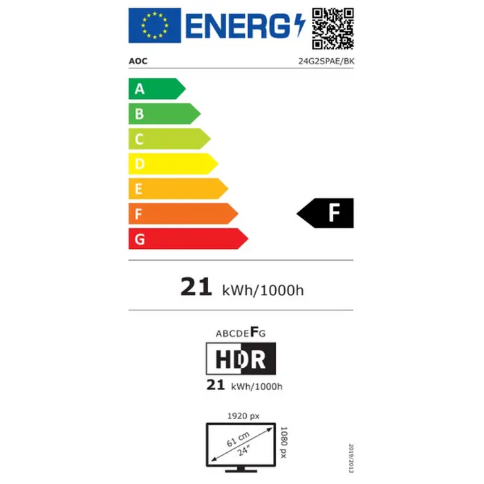 AOC G2 24G2SPAE/BK LED display 60.5 cm (23.8’’) 1920 x 1080 pixels Full HD Black Red - Потребителски