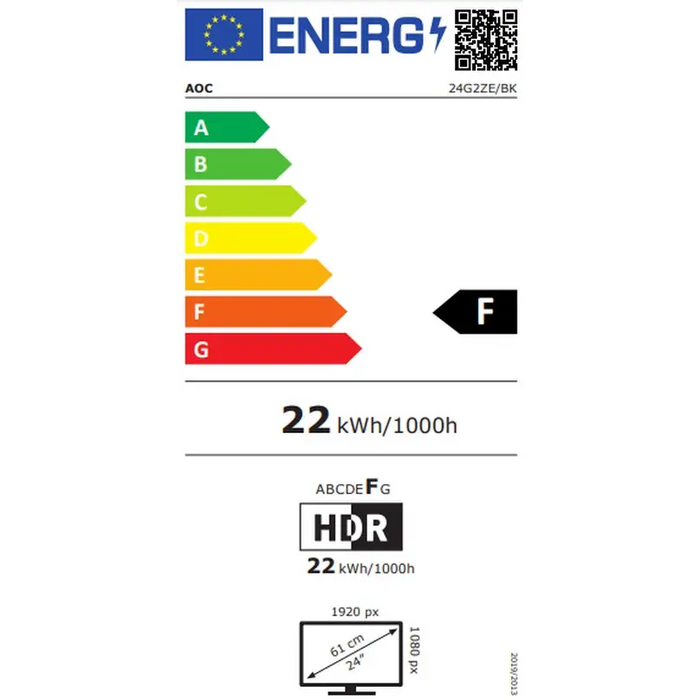 AOC G2 24G2ZE/BK LED display 60.5 cm (23.8’’) 1920 x 1080 pixels Full HD Black Red - Потребителски