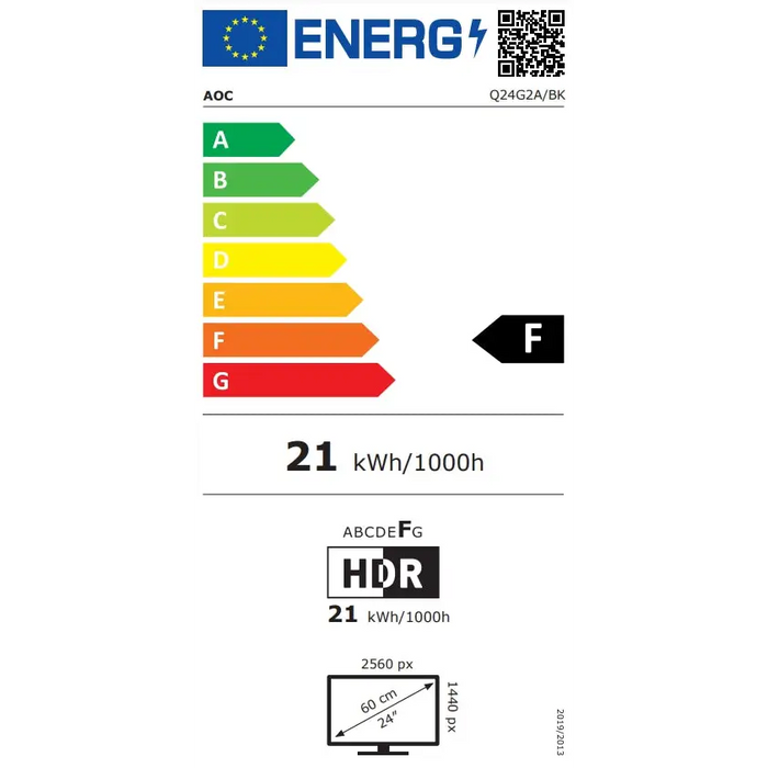 AOC G2 Q24G2A/BK LED display 60.5 cm (23.8’’) 2560 x 1440 pixels Quad HD LCD Black Red - Потребителски