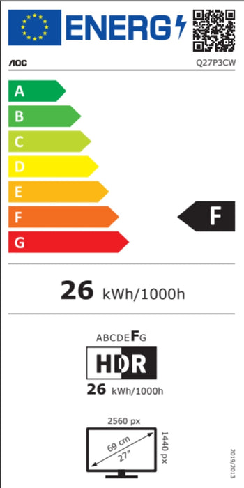 AOC Q27P3CW 27’’ IPS WLED 2560x1440@75Hz 4ms GtG 350cd/m2 1000:1 DCR 20M:1 AdaptiveSync FlickerFree Low Blue Light 5Wx2