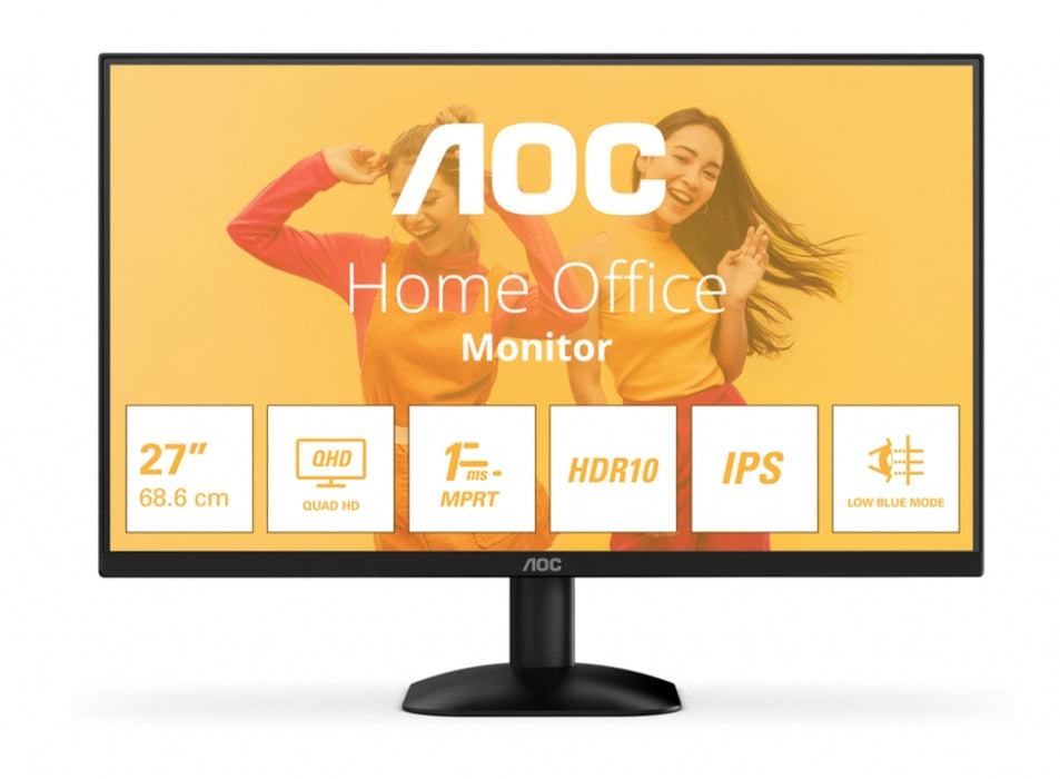 Monitor AOC Q27B35E, 27" IPS WLED, 2560x1440@75Hz, 4ms GtG, 1ms MPRT, 300cd m/2, 1500:1, 20M:1 DCR,