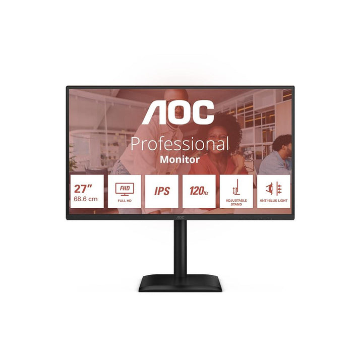 Monitor AOC 27E4U, 27" IPS WLED, 1920x1080@120Hz, 4ms GtG, 300cd m/2, 1500:1, 20M:1 DCR, Adaptive Sy