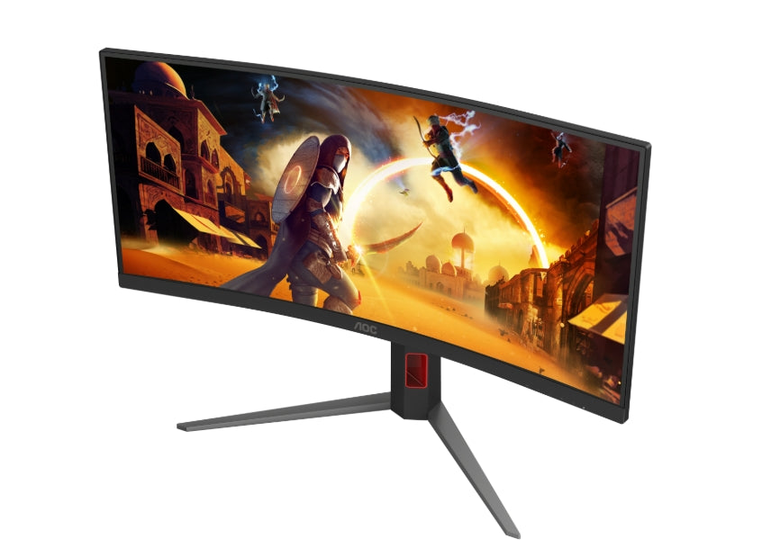 AOC CU34G4Z, 34" Curved 1500R, VA, WLED, 3440x1440@240Hz, 1ms GtG, 0.3ms MPRT, 450cd m/2, 2500:1, 80M:1 DCR, Adaptive Sync, FlickerFree, Low Blue Light, Tilt, Height Adjust, Pivot, Swivel, 2xHDMI, DP, USB hub