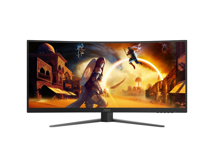 AOC CU34G4Z, 34" Curved 1500R, VA, WLED, 3440x1440@240Hz, 1ms GtG, 0.3ms MPRT, 450cd m/2, 2500:1, 80M:1 DCR, Adaptive Sync, FlickerFree, Low Blue Light, Tilt, Height Adjust, Pivot, Swivel, 2xHDMI, DP, USB hub