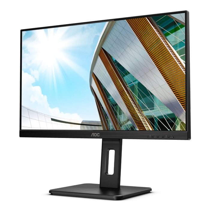AOC Q24P2Q, 23.8" IPS WLED, 2560x1440@75Hz, 4ms GtG, 250cd m/2, 1000:1, DCR 50M:1, FlickerFree, Low Blue Light, 2Wx2, Tilt, Height Adjust, Pivot, Swivel, D-SUB, HDMI, DP, USB hub