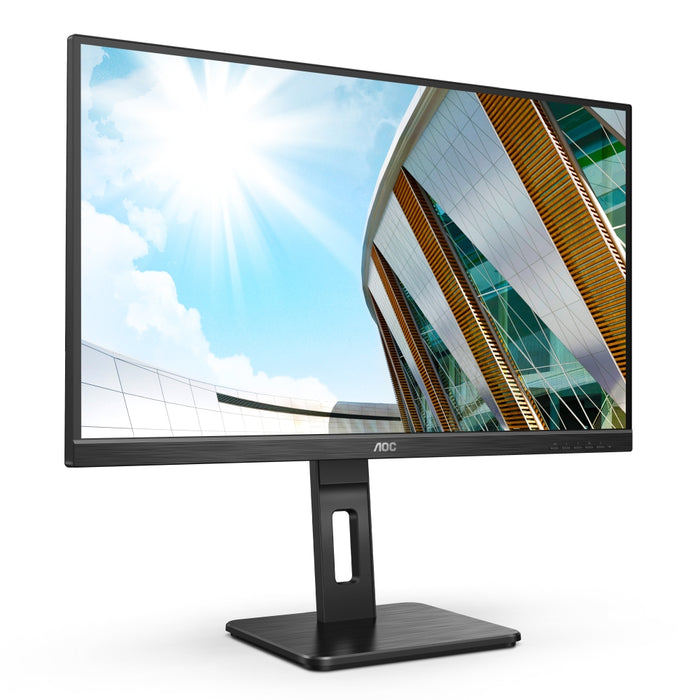 AOC Q27P2Q, 27" IPS WLED, 2560x1440@75Hz, 4ms GtG, 300cd m2, 1000:1, DCR 50M:1, FlickerFree, Low Blue Light, 2Wx2, Tilt, Height Adjust, Pivot, Swivel, D-SUB, HDMI, DP, USB hub