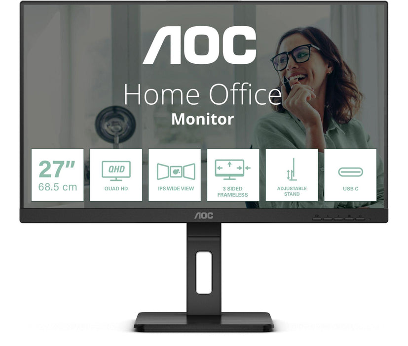 Monitor AOC Q27P3CV - 27" IPS, QHD(2560x1440), 100Hz, 111% sRGB, HDMI, DisplayPort
