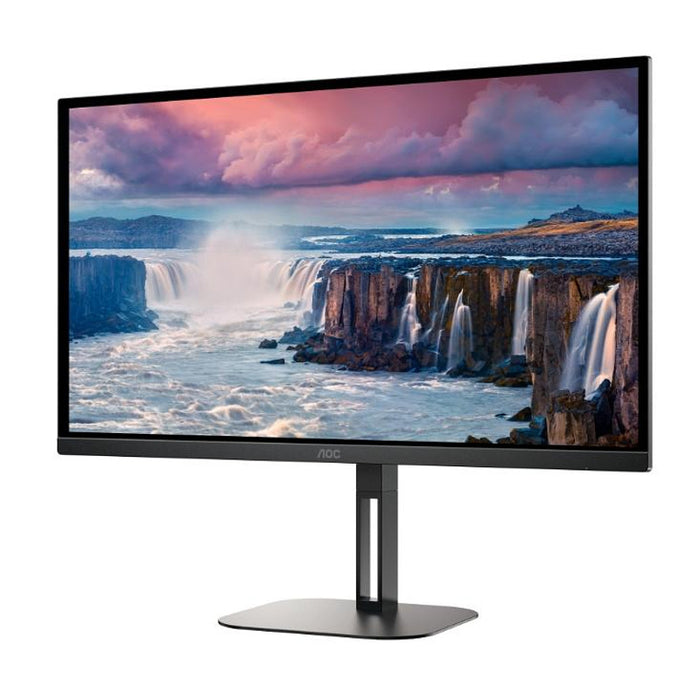 AOC Q27V5N/BK, 27" VA WLED, 2560x1440@75Hz, 4ms GtG, 300cd m/2, 4000:1, 20M:1 DCR, Adaptive Sync, FlickerFree, Low Blue Light, 3Wx2, Tilt, Height Adjust, Pivot, Swivel, 2xHDMI, 2xDP