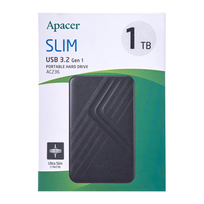 Apacer AC236, 1TB 2.5" SATA HDD USB 3.2 Portable Hard Drive