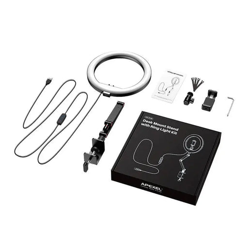 APEXEL APL-FL20 tripod/ring light (black) - Tripods and ring lights<<<stands<<<tripods<<<Selfie sticks<<<GSM