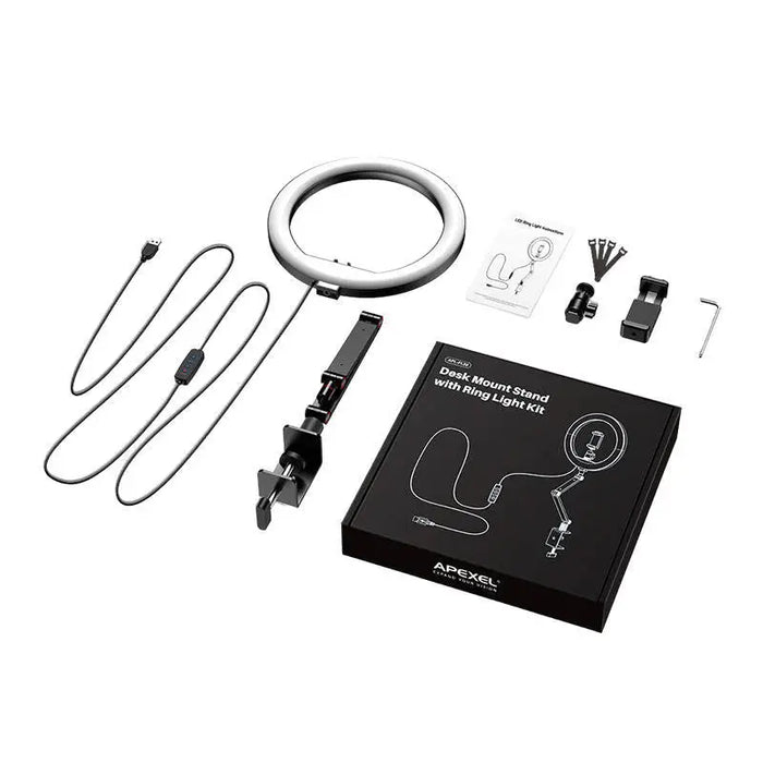 APEXEL APL-FL20 tripod/ring light (black) - Tripods and ring lights<<<stands<<<tripods<<<Selfie sticks<<<GSM