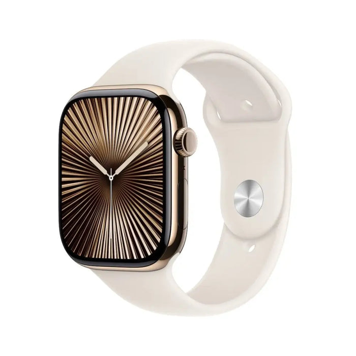 APPLE Watch S10 Cellular 42mm Gold Titanium Case with Starlight Sport Band ML - Смарт часовници<<<Преносими