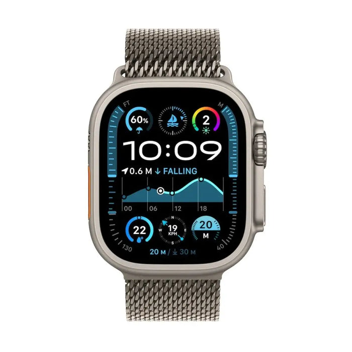 APPLE Watch Ultra2 v2 Cellular 49mm Natural Titanium Case with Natural Titanium Milanese Loop L - Смарт