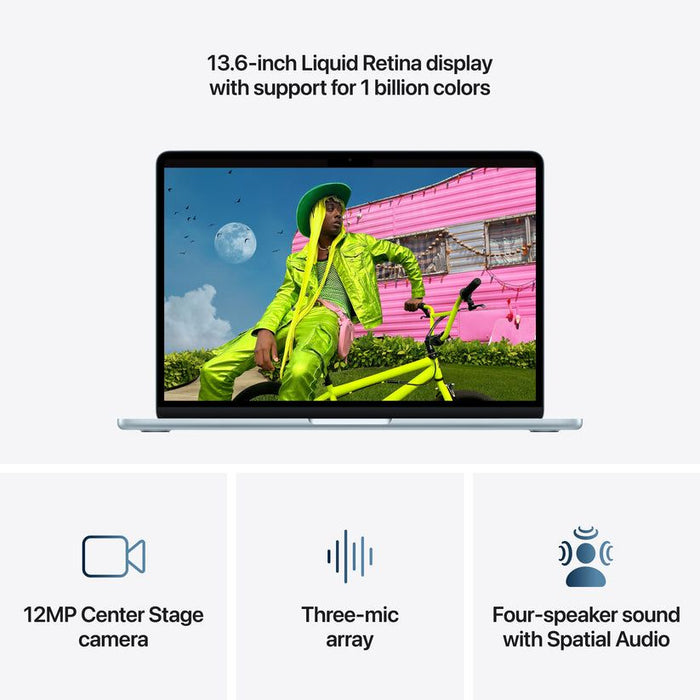 Laptop Apple MacBook Air 13" M5 512GB Sky Blue mdhh4 , 13.60 , 16 , 512 , Apple M5 , Apple M5 10 Core , Apple M5 8 Core GPU , Mac OS