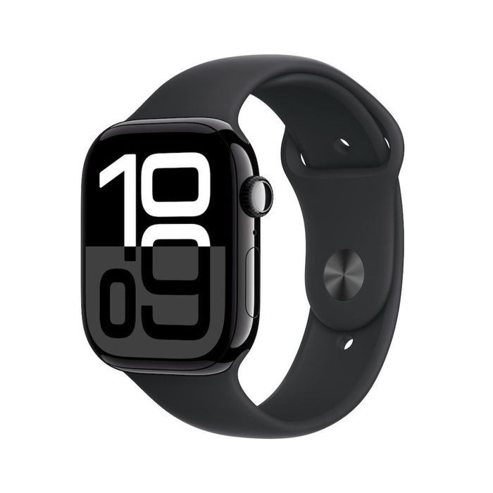 Apple Watch S10 GPS 46mm Jet Black Alu Case with Black Sport Band - S/M