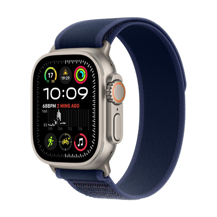 Apple Watch Ultra2 v2 Cellular 49mm Natural Titanium Case with Blue Trail Loop - M/L
