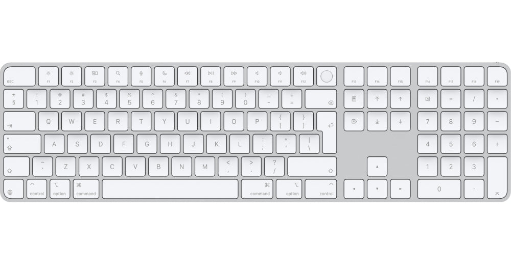 Apple Magic Keyboard (2024) w Touch ID and Numeric Keypad - International English - White Keys