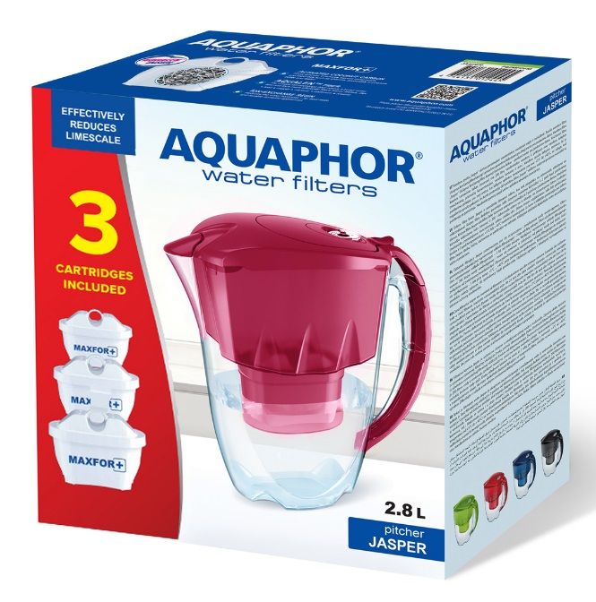 Aquaphor JASPER RED Filter Jug + 3 FILTER (190065), 2.8 L