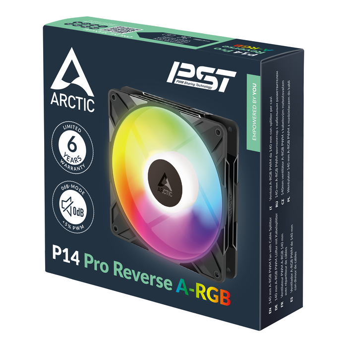 3-Pack ARCTIC P14 Pro Reverse A-RGB 140mm PWM Fan Set - ACFAN00327A