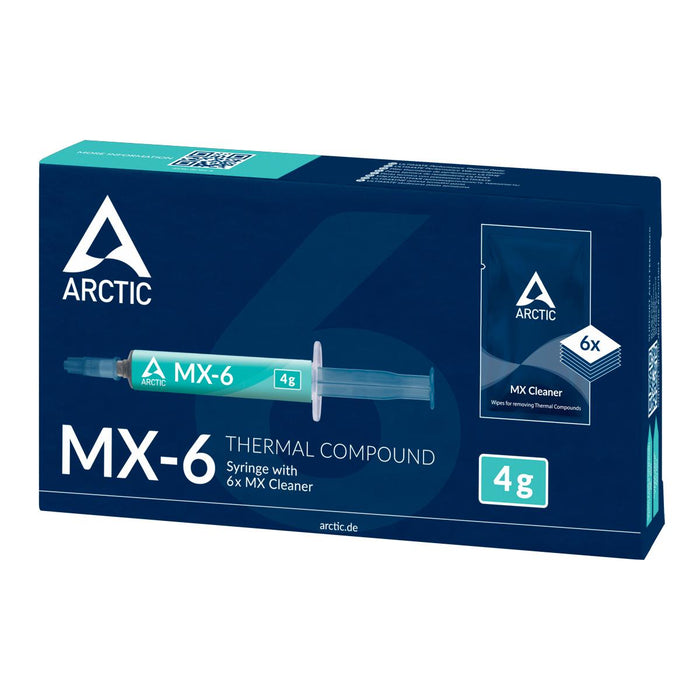 Thermal paste with 6 cleaning wipes ARCTIC MX-6, 4g, Grey