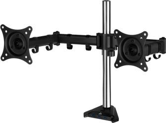 ARCTIC Z2 Pro Gen 3 Desk Monitor Stand for 2, Adjustable, up to 34"/29", 15 kg, 4 x USB3.0, Black