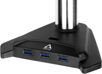 ARCTIC Z2 Pro Gen 3 Desk Monitor Stand for 2, Adjustable, up to 34"/29", 15 kg, 4 x USB3.0, Black