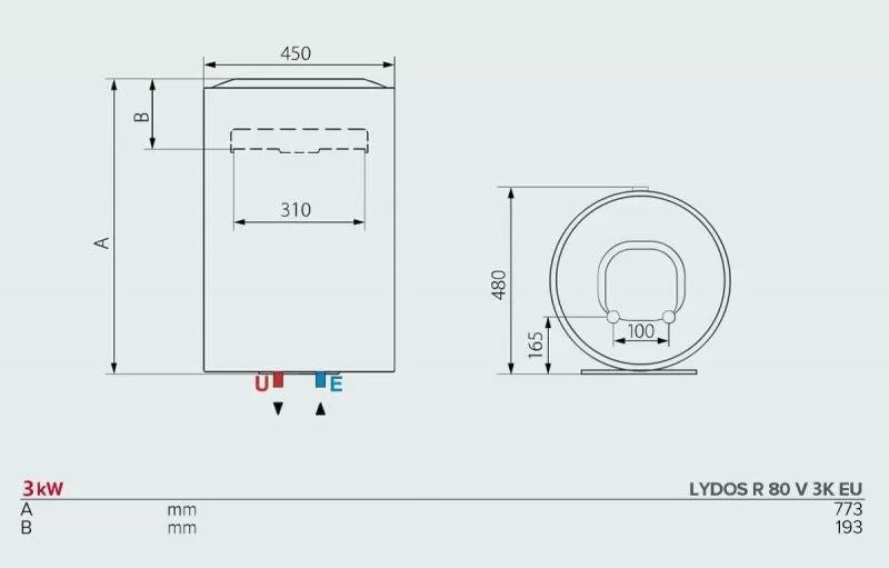 Boiler ARISTON LYDOS R 80 V 3K EU