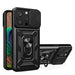 Armor Camshield Case with Stand and Camera Cover for iPhone 15 Pro Max Hybrid Armor Camshield - Black - Cell phone
