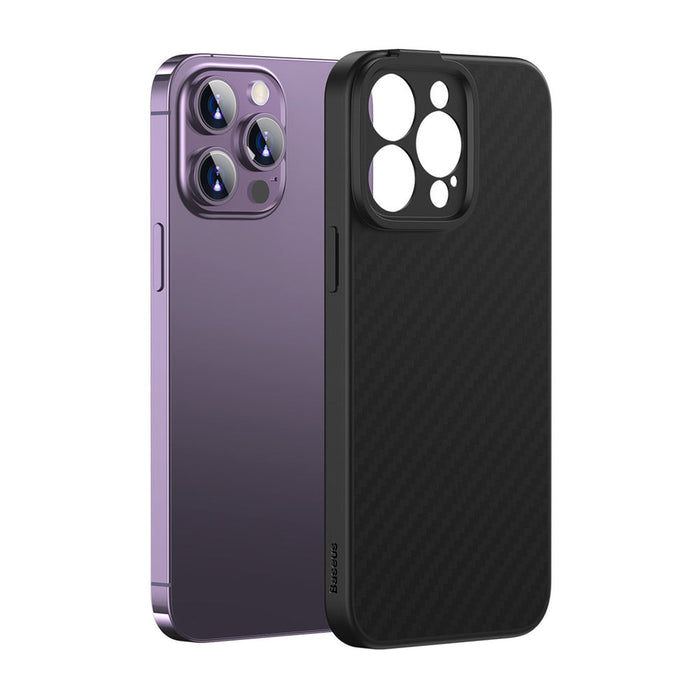 Armored case for iPhone 14 Pro Max compatible with MagSafe Baseus Synthetic Fiber tempered glass - black - Cell phone