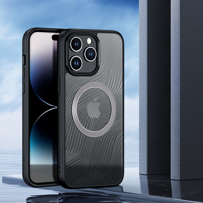Armored case for iPhone 15 Pro Max with MagSafe Dux Ducis Aimo Mag - black - Cell phone cases and covers<<<HurtelXML
