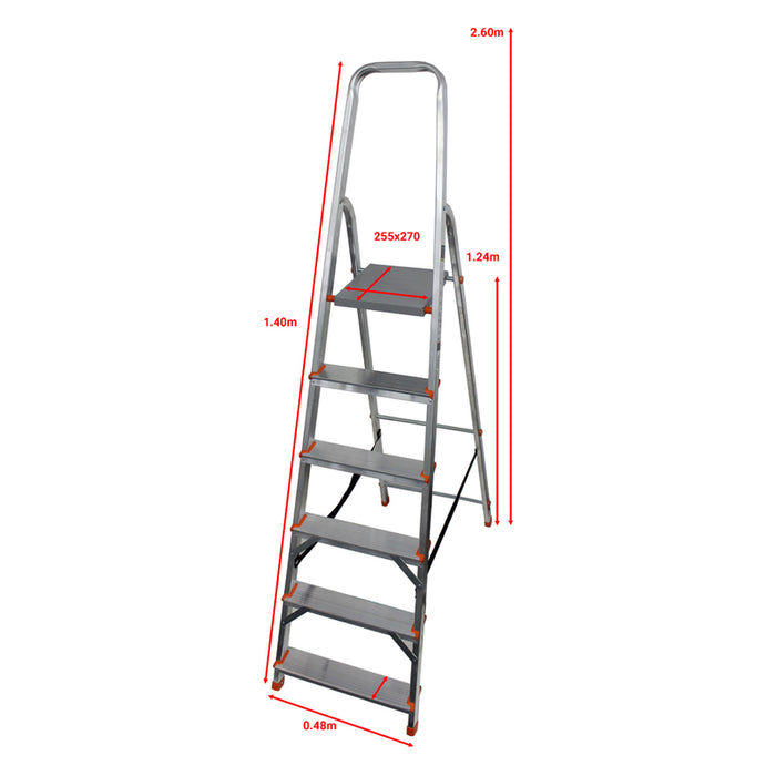 ALUMINUM LADDER 6 STEPS ARON AL-USS 6