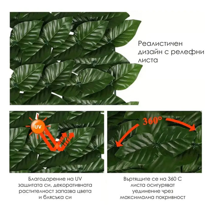ARTIFICIAL LANDSCAPING IVY 100X300CM HD HD-10386 - Изкуствено озеленяване<<<Мрежи и огради<<<Градина<<<Praktiker
