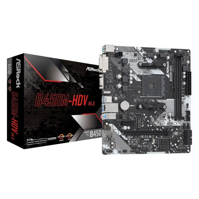 ASROCK B450M-HDV R4.0 motherboard - Дънни платки AMD<<<Дънни платки<<<Компоненти<<<ALSO&&&Дънни платки<<<Компютърни