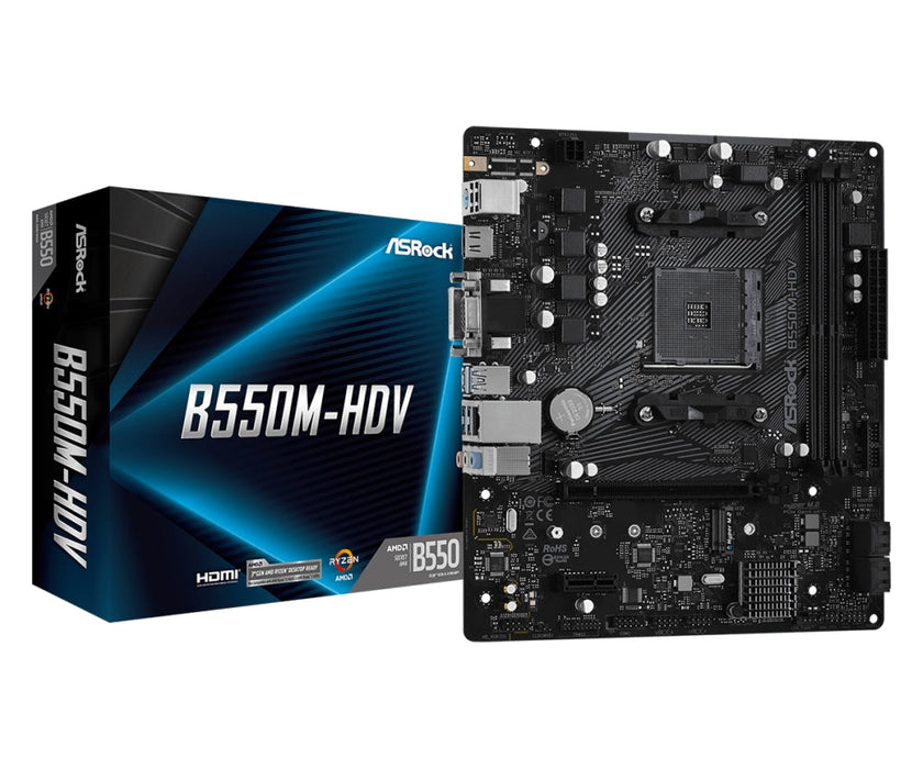 Asrock B550M-HDV - Дънни платки<<<ASROCK компоненти за компютри<<<ASROCK<<<PolyComp&&&Дънни платки AMD<<<Дънни